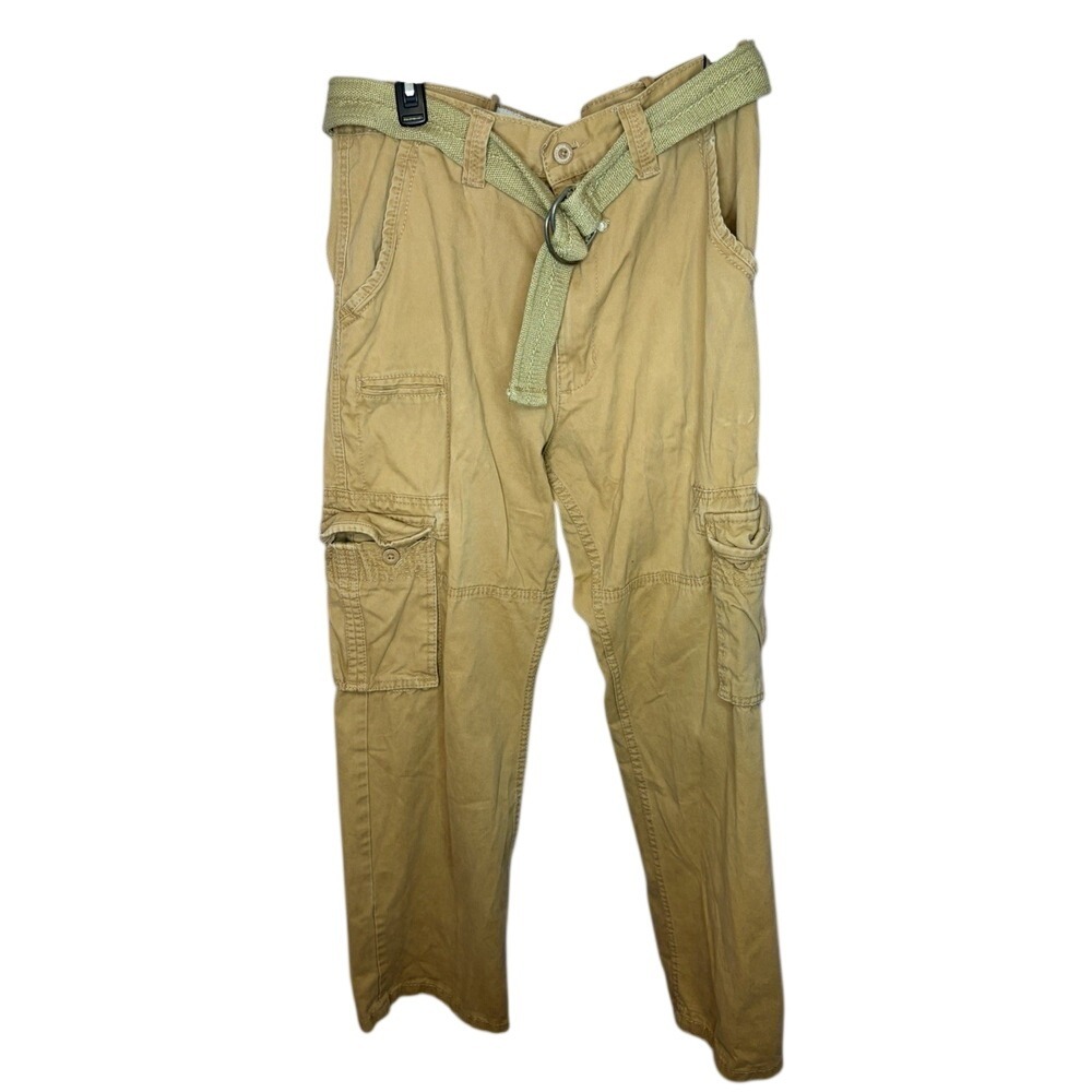 Jordan Craig Utility Cargos Mens 34x32 Khaki Tan Cotton‎ Cargo Pants with Belt